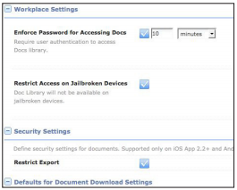 Document security settings