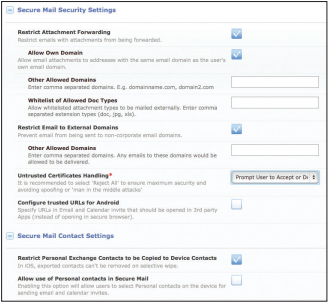 secure mail security settings